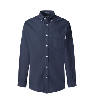 Pepe Jeans para hombre. PM308831 Camisa Arnold marino (M), Casual, Algodón, Manga larga, Sostenible