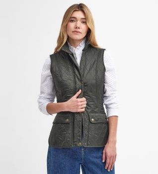 Barbour para mujer. LGI0017 Chaleco Wray Quilted verde (S), Casual, Poliamida