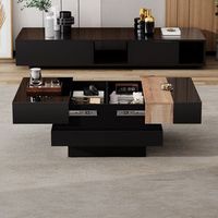 mesa de centro cuadrada extensible con almacenaje oculto 70  70  39 cm