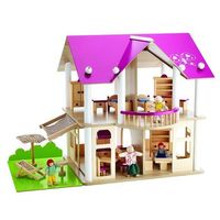 casa de munecas con muebles y figuras