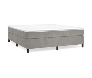 Estructura de cama box spring terciopelo gris claro 180x200 cm