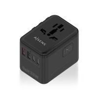 adaptador universal de viaje aisens gan 35w 2xusb-a qc30 3xusb-c pd30 negro