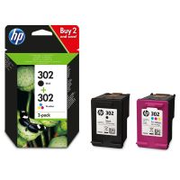 hp 302 x4d37ae original black and colour ink cartridge multipack