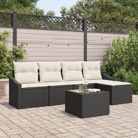 conjunto de sofas de jardin conjunto de 6 negro ratan v6277 unico  negro