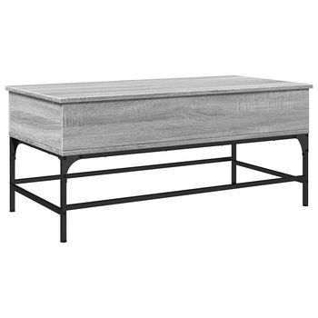 Mesa De Café - Mesa De Centro Madera Ingeniería Metal Gris Sonoma 100x50x45 Cm
