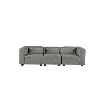Sofá Modular Tres Plazas Liza Gris Verdoso