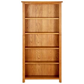 Estantería de 5 niveles de madera maciza de marrón 70x22x140 cm