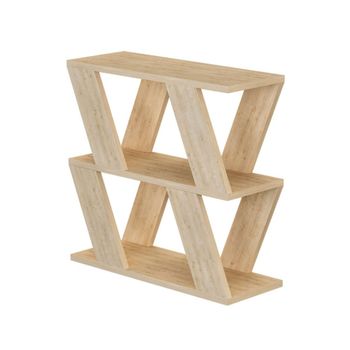 Mesa auxiliar de 3 estantes l60 cm - roble