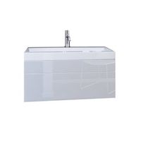 mueble bajo lavabo suspendido coleccion raven color blanco mate y blanco brillante ideal para un bano con diseno
