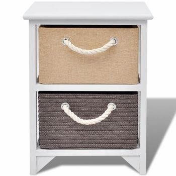 Mesita De Noche 27x35x48 Cm Madera - Blanco
