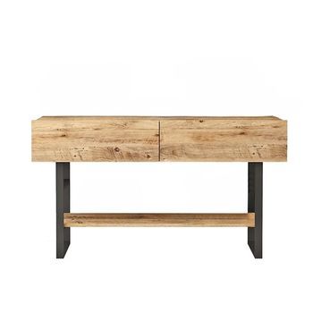 Consola Con 2 Puertas Abatibles Y 1 Estante En Decoración De Pino Atlántico - L138,8 Cm