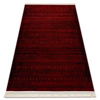 orient 5820 alfombra burdeos  negra oriental rayas con flecos 300x400 cm