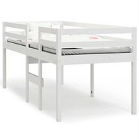 cama alta blanca madera maciza pino 80x200 cm vidaxl