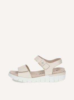 CAPRICE Sandal, beige, made of Leather without heel, Size 36