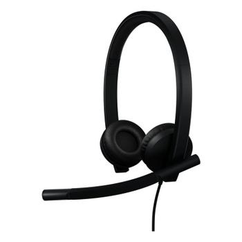 Auriculares Logitech con cable USB-C, cancelación de ruido, micrófono y controles integrados negros