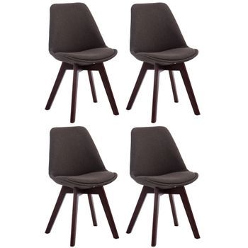 Set De 4 Sillas Borneo Para Comedor En Tela Gris Oscuro 55x48x84 Cm Clp