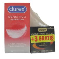 durex sensitivo super fino 12 preservativos regalo 3 conexion total