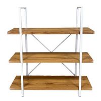 estanteria 3 baldas dm y lamina melamina metal blanco