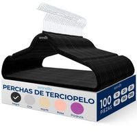 perchas de terciopelo serenelife 100 piezas no resbaladizas con gancho giratorio 360 cromado capacidad de 45 kg ahorro de espacio slhvel100 color negro