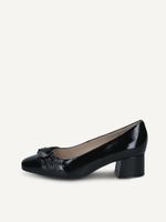 caprice pumps black made of leather with trapeze heel size 36