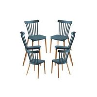 pack 6 sillas leka de polipropileno 824454 cm - verde azulado