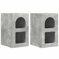 pack 2 uds mesita de noche  armario de noche  mesa de noche gris concreto 295 x 335 x 50 cm