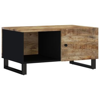 Mesa De Centro 80x50x40 Cm Madera Tratada, Metal - Marrón