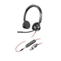 hp poly auriculares estareo poly blackwire 3325 usb-c  conector de 35 mm  adaptador usb-ca
