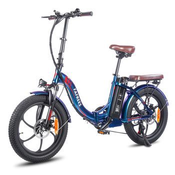 Bicicleta Eléctrica De Neumáticos Anchos Fafrees F20 Pro, Plegable, Batería Extraíble De 36 V Y 20 Ah, Azul Aurora