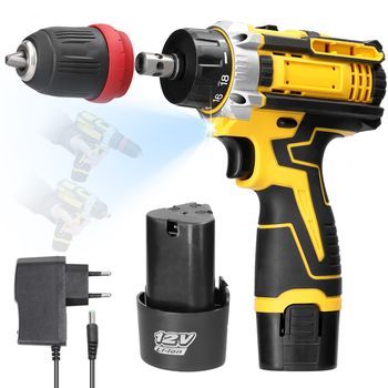 Taladro-atornillador 12v Litio - Multiusos Con Porta Brocas