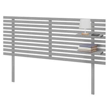 Dhome Cabecero Con Estantes De Madera Reciclada Dm Colgante Pared Estilo Palet Japones Con Patas 145x46cm Cama Vintage Nordico (145cm, Espigas Gris)