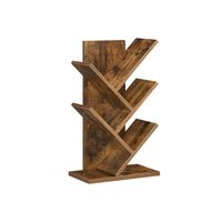 libreria de 5 niveles vertical marron rustico