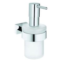 dispensador de jabon con soporte mural grohe essentials cube chrome 40756001