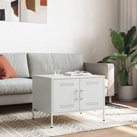 mesa de centro 68x50x505 cm acero laminado en frio - blanco
