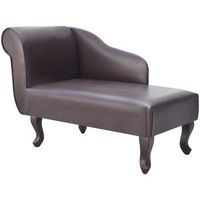 divan de cuero sintetico marron vidaxl