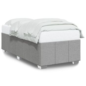 Cama Individual | Cama De Adulto | Estructura De Cama Sin Colchón Tela Gris Claro 80x200 Cm