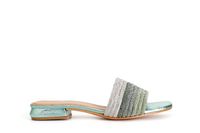 zapatilla efecto laminado con pedreria green