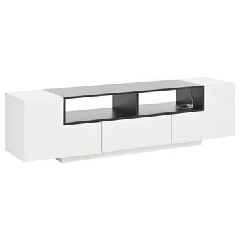 Mueble Tv Blanco Para 75 Pulgadas, 180 X 40 X 48 Cm, Led Con Control Por Aplicación