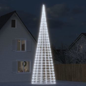 Árbol De Navidad | Decoraciones De Navidad En Asta De Bandera 3000 Led Blanco Frío 800 Cm Cfw913783