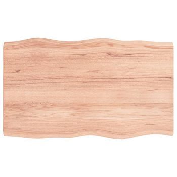 Tablero Mesa Madera Tratada Borde Natural Marrón 100x60x(2-4)cm Vidaxl