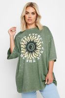 yours camiseta oversized verde de algodon good energy mujer curvy y tallas grandes yours