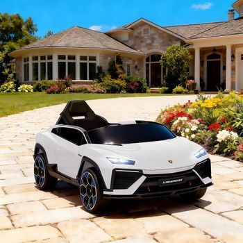 Coche Eléctrico Para Niños De +3 Años Lamborghini Blanco Aiyaplay