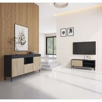 aparador  mueble de television  mueble de salon  2 puertas  130x70x325cm  modelo kai  estante extraible