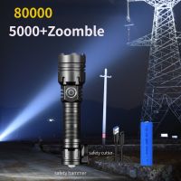 linterna led multifuncional con zoom telescopico de largo alcance luz fuerte para exteriores linterna recargable por usb de aleacion de aluminio 1 ud