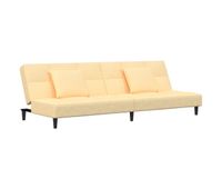 vidaxl sofa cama de 2 plazas con dos almohadas terciopelo color crema