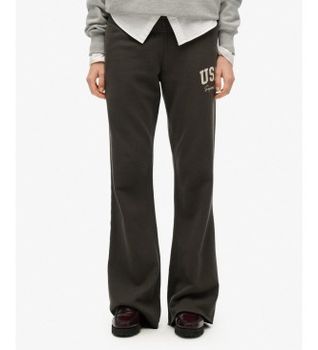 Superdry para mujer. W7011171A Pantalón Jogger Athletic Flare gris oscuro (L), Casual, Algodón
