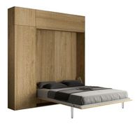 cama abatible 160 vertical kentaro con modulos roble natural