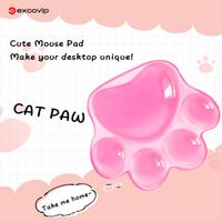 exco-almohadilla de silicona para reposamunecas para raton cojin ergonomico con forma de pata de gato comodo y suave para juegos ordenador de oficina y portatil