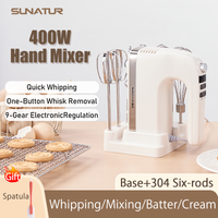 batidora de mano sunatur 400w dc con control de velocidad acero inoxidable 304 juego de 6 varillas con base de almacenamiento