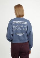 sudadera sin capucha de mujer con cuello redondo - dfranklin - eternity crop sweatshirt blue - color blue
